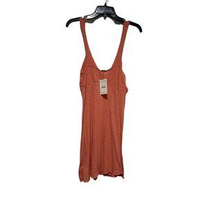 Free People Sleeveless Tank‎ Mine Dress Washed Red Orange Sundress Medium $118